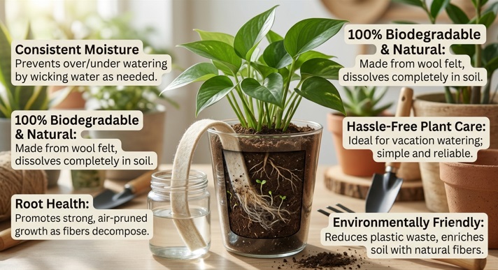 self watering wick for house plants